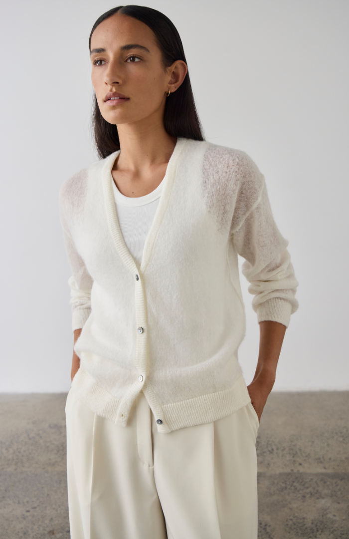 Laing Cream Fine Alpaca Cardigan