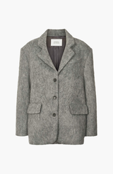 Rabens Saloner Grey Melange Nyara Fuzzy Jacket