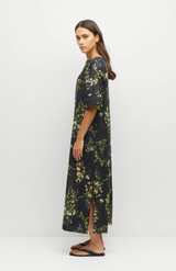 Juliette Hogan Dark Garland Cotton Painted Petals Kiko Dress