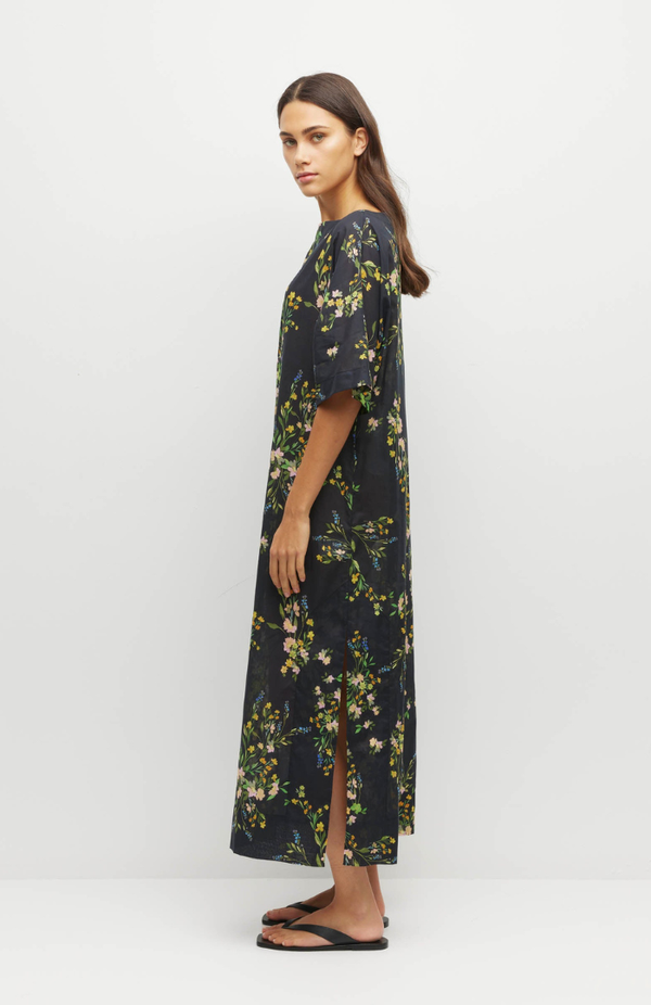 Juliette Hogan Dark Garland Cotton Painted Petals Kiko Dress