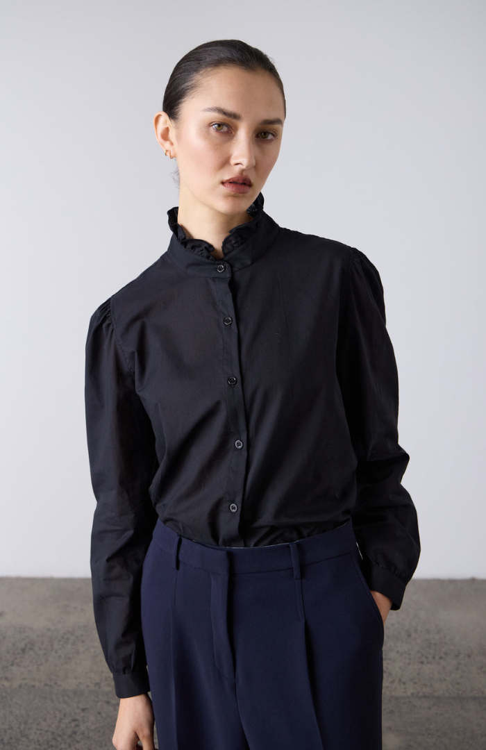 Laing Black Jane Frill Blouse