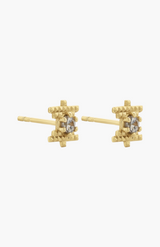 Zoe & Morgan 22K Gold Plate With Peach Zircon Inti Stud