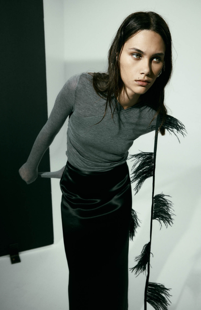 Harris Tapper Cement Rosie Knit Top
