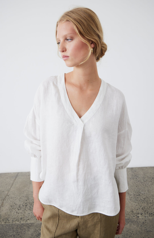 Laing White Palma Scoop Blouse