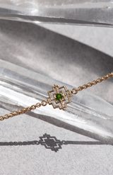 Zoe & Morgan 22k Gold Plate with Chrome Diopside Centered Bracelet