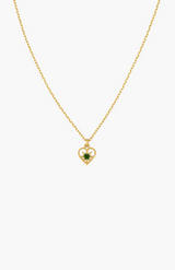 Zoe & Morgan 22k Gold Plate with Chrome Diopside Kind Heart Necklace