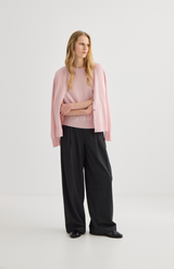 Laing Blush Cashmere Crewneck Cardigan