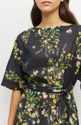 Juliette Hogan Dark Garland Cotton Painted Petals Kiko Dress
