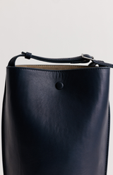 Yu Mei Eclipse Navy Lambskin Phoebe Bucket Bag