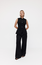 Rebe Black Relaxed Drawstring Trouser