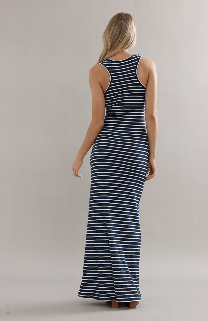 Caitlin Crisp Navy Stripe Pitstop Dress