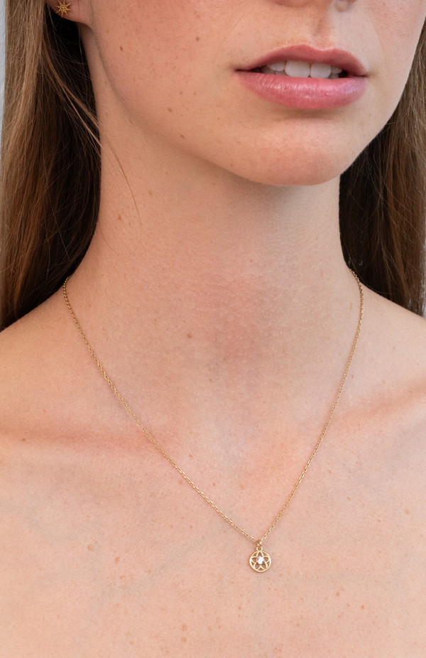 Zoe & Morgan 22K Gold Plate with White Zircon Manuka Necklace