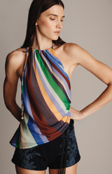 Hansen & Gretel Wave Length Juniper Silk Top