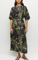 Juliette Hogan Dark Garland Cotton Painted Petals Kiko Dress