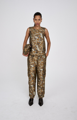 Rabens Saloner Golden Combo Piper Ottoman Jacquard Top