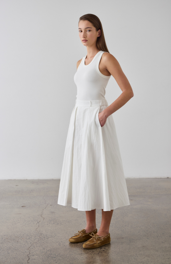 Laing Ecru Ribbed Tank
