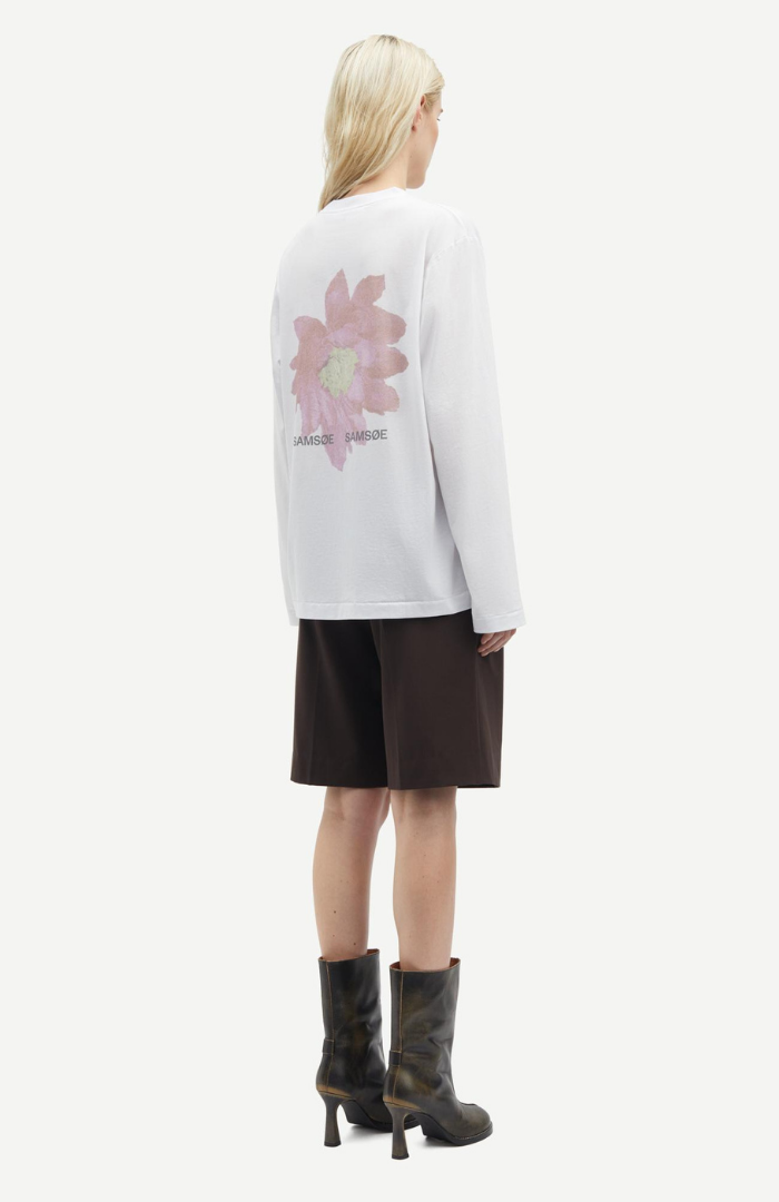 Samsøe Samsøe White Blooming Sadove LS T-Shirt