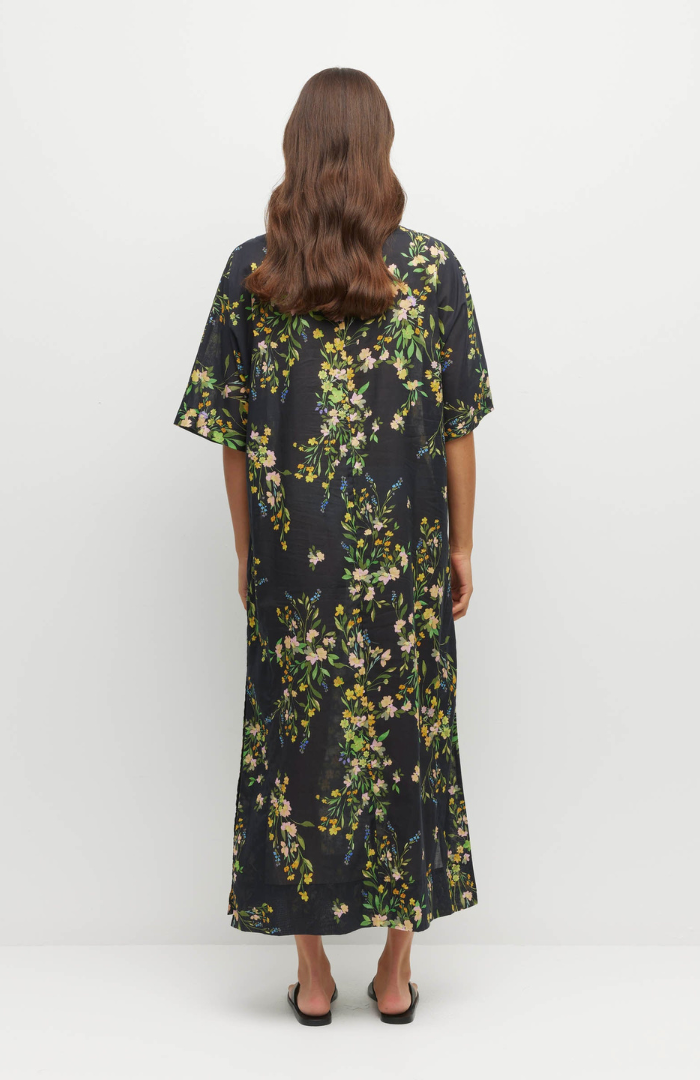 Juliette Hogan Dark Garland Cotton Painted Petals Kiko Dress