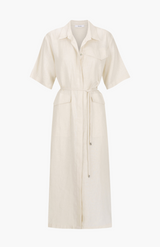 Morrison Ecru Avaline Linen Shirt Dress