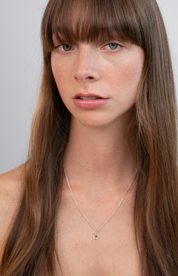 Zoe & Morgan Sterling Silver with Chrome Diopside Manuka Necklace
