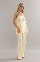 Caitlin Crisp Yellow Linen Jimmy Jogger