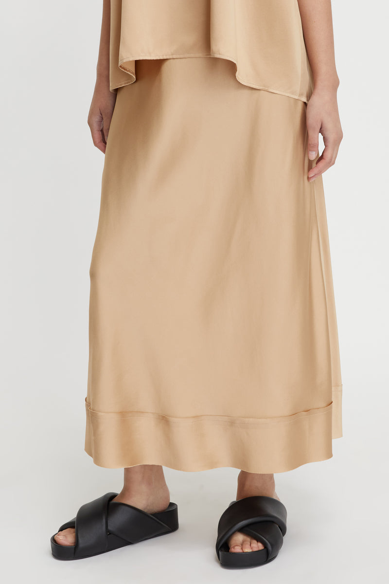 Lee Mathews Honey Stella Silk Satin Skirt