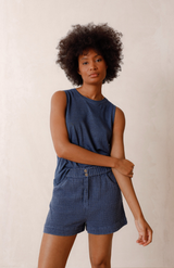 Indi & Cold Indigo Linen Tank