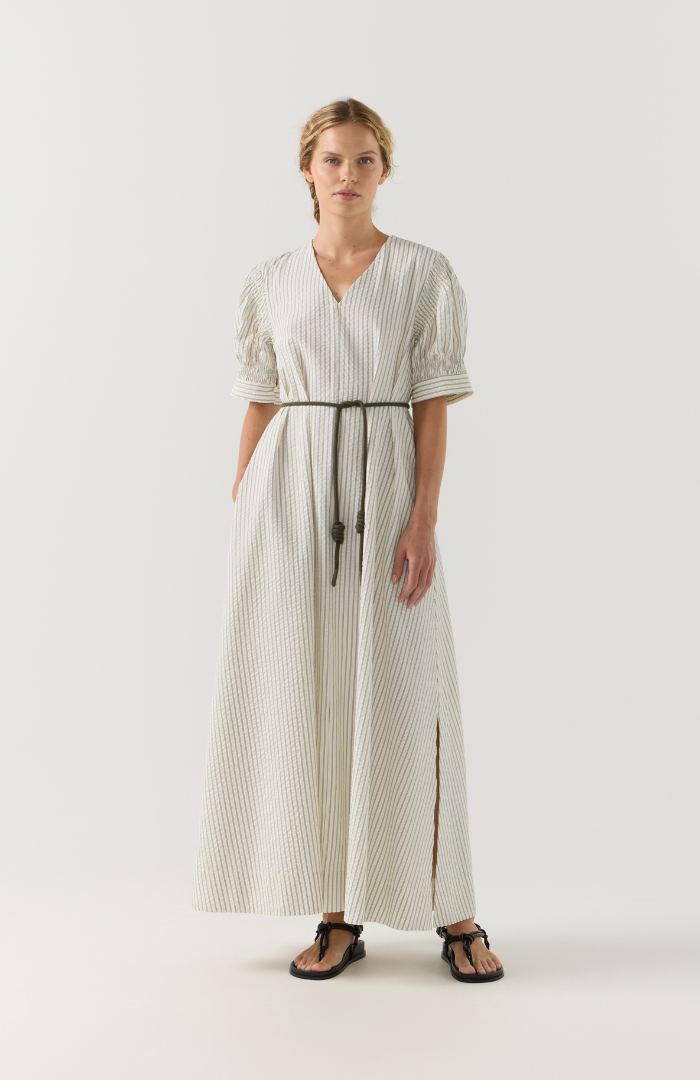 Foemina Basil Stripe Scottie Dress