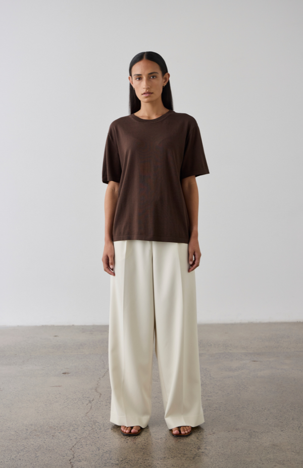 Laing Chocolate Oversized Knit T-Shirt