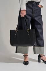 Brie Leon Black Everyday East-West Tote