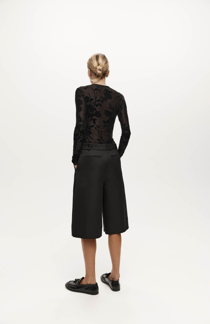 Harris Tapper Black Mesh Velvet Darvos Top
