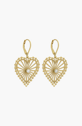 Zoe & Morgan 22k Gold Plate with White Zircon Amor Earrings