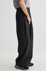 Laing Graphite Wide Leg Pleat Front Trouser