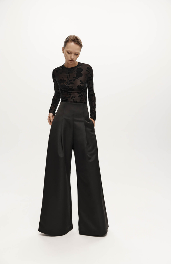 Harris Tapper Black Mesh Velvet Darvos Top