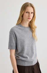 Laing Grey Marle Jasper Cashmere T-Shirt Crew