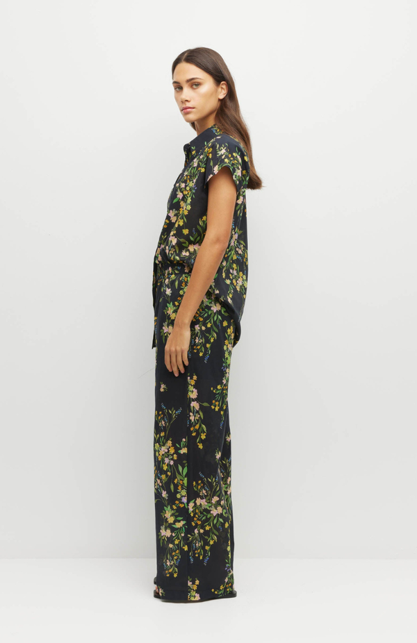 Juliette Hogan Dark Garland Cotton Painted Petals Koa Trouser