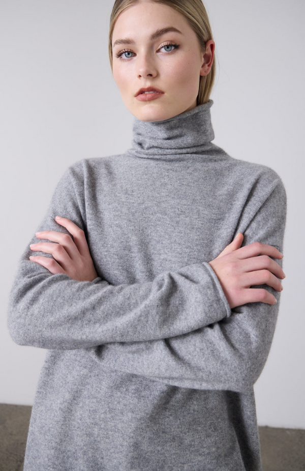 Laing Grey Marle Mara  Funnel Neck Knit