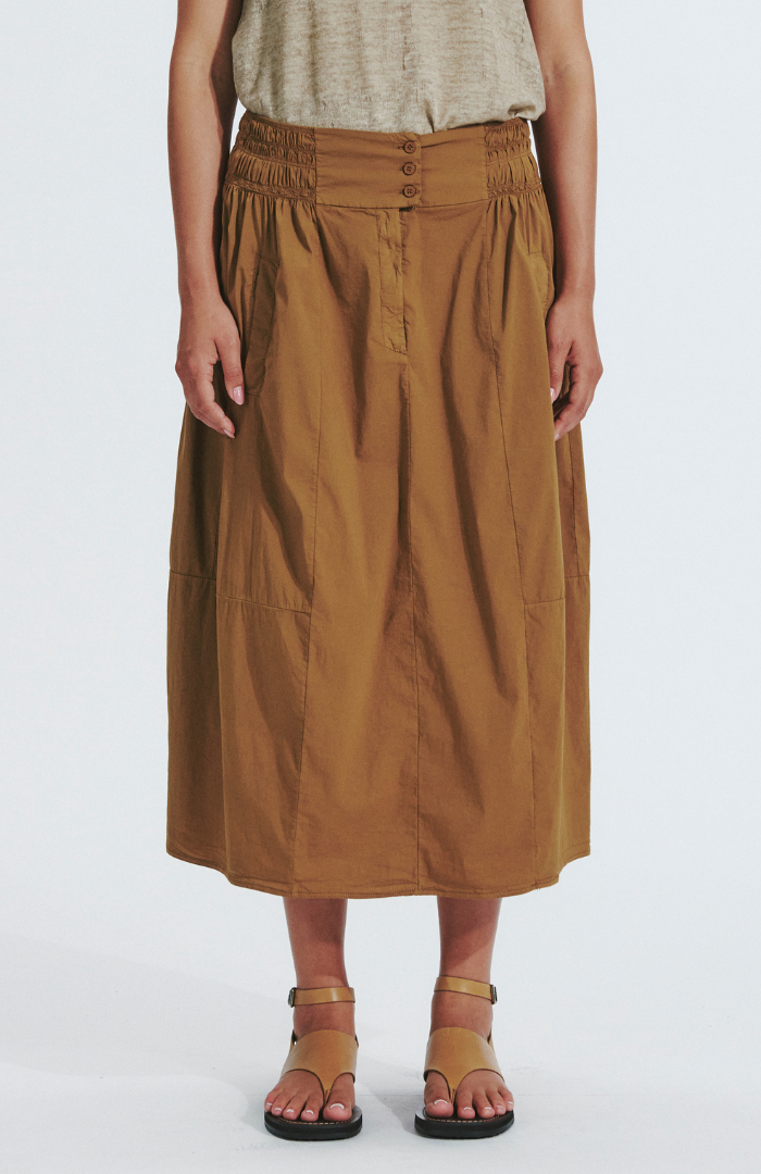 Transit Par-Such Mustard Stretch Poplin Skirt