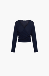 Morrison Navy Michah Knit Wrap Top