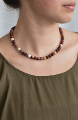 Charlotte Penman Gold Garnet + Jasper Frida Necklace
