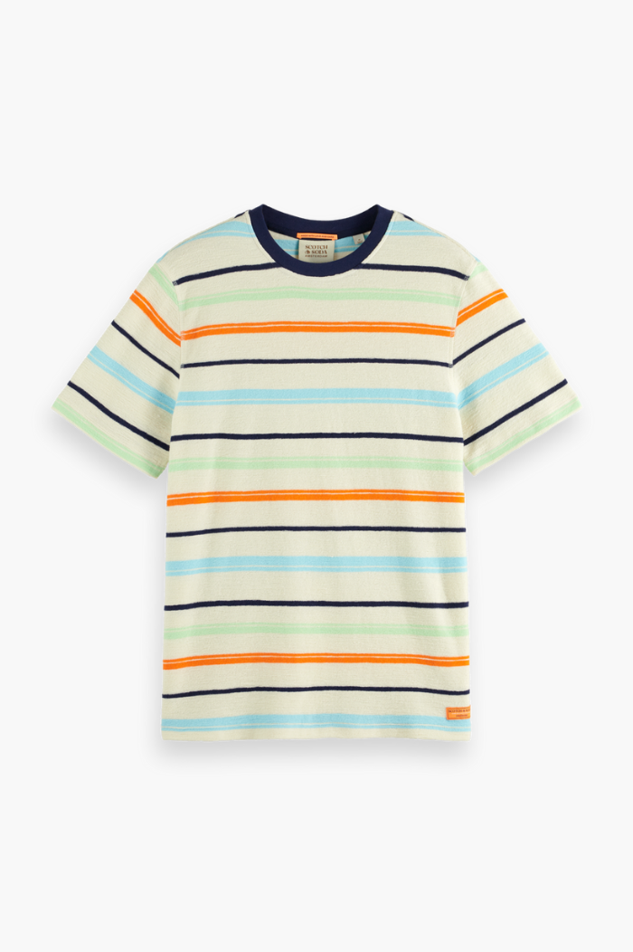 Scotch & Soda Mulitcolour Stripe Structured T-Shirt