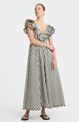 Morrison Stripe Marina Scallop Maxi Dress