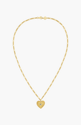 Zoe & Morgan 22k Gold Plate with Aquamarine Brave Heart Necklace