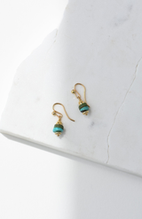 Charlotte Penman 14K Rolled Gold Majorca Earrings + Turquoise + Gold