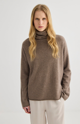 Laing Cocoa Marle Cashmere Funnel Neck