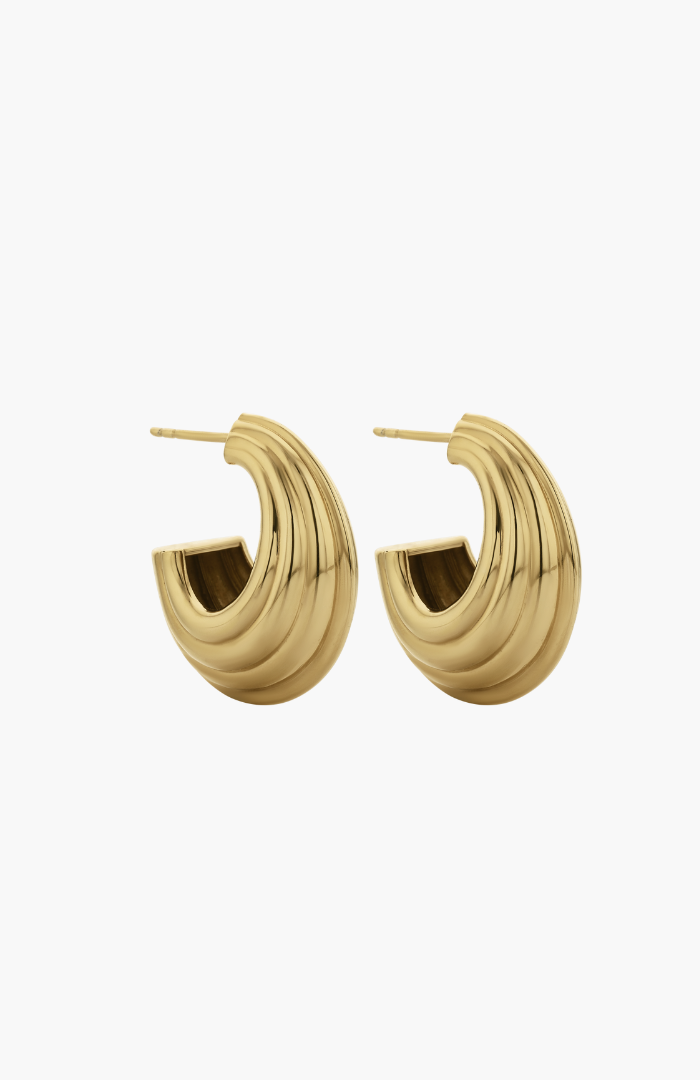 Zoe & Morgan 22K Gold Plate Solina Hoops