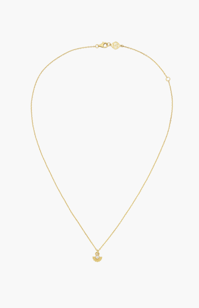 Zoe & Morgan Gold Plate with White Zircon Eos Necklace