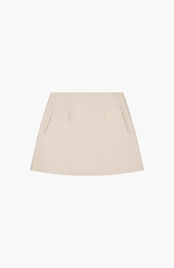 Rebe Oyster Cotton Mini Skirt