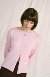 Francie Barely Pink Dolls Reversible Cardigan