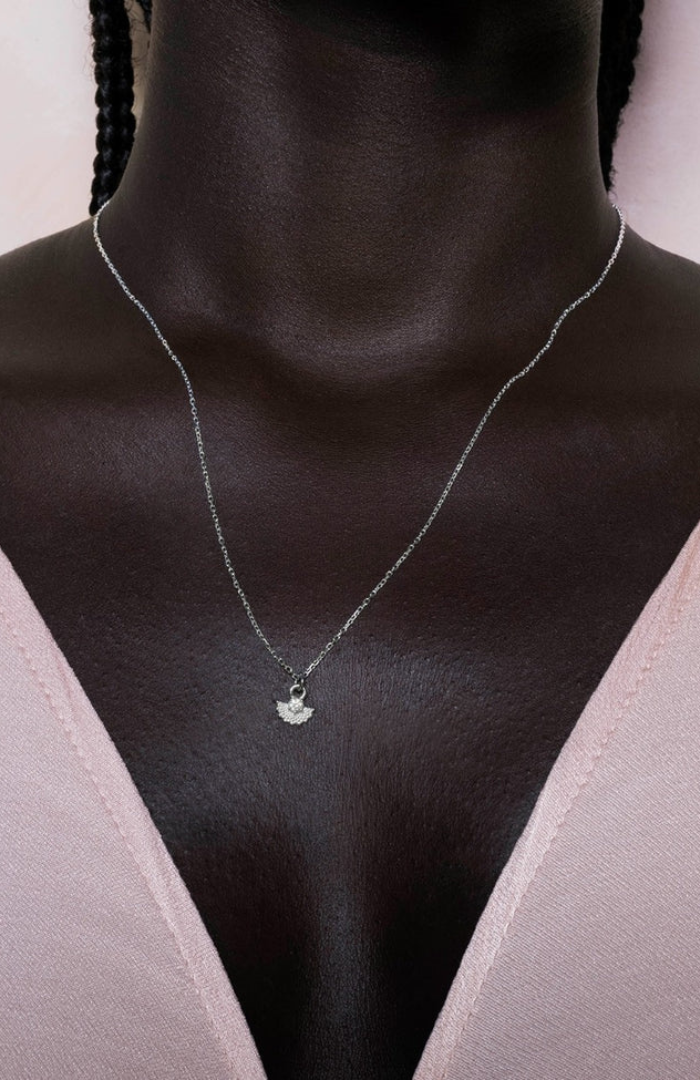 Zoe & Morgan Sterling Silver With White Zircon Eos Necklace